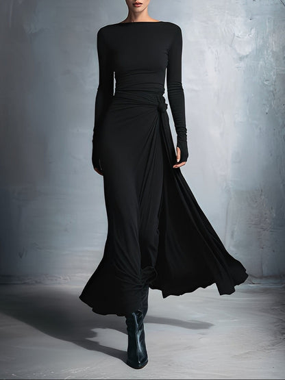 Naomie | Maxi Vestido con Nudo Lateral