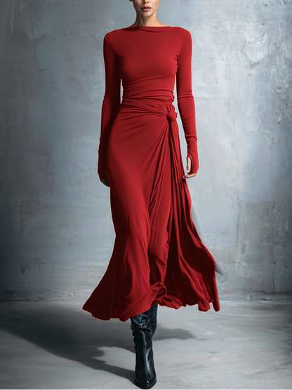 Naomie | Maxi Vestido con Nudo Lateral