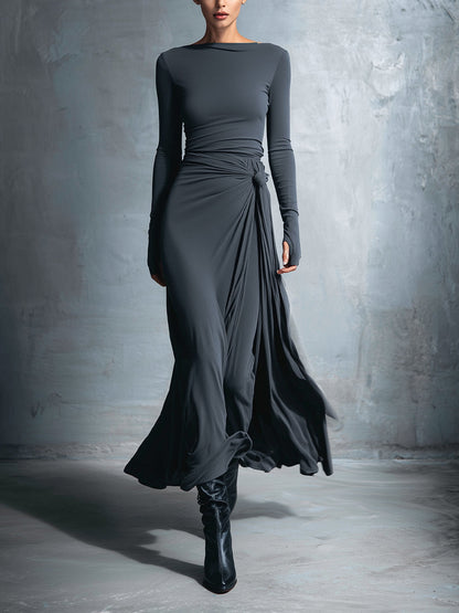 Naomie | Maxi Vestido con Nudo Lateral