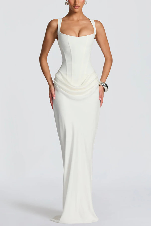 Éléonore | Maxi Vestido de Cuello Cuadrado
