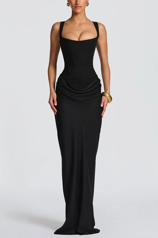 Éléonore | Maxi Vestido de Cuello Cuadrado