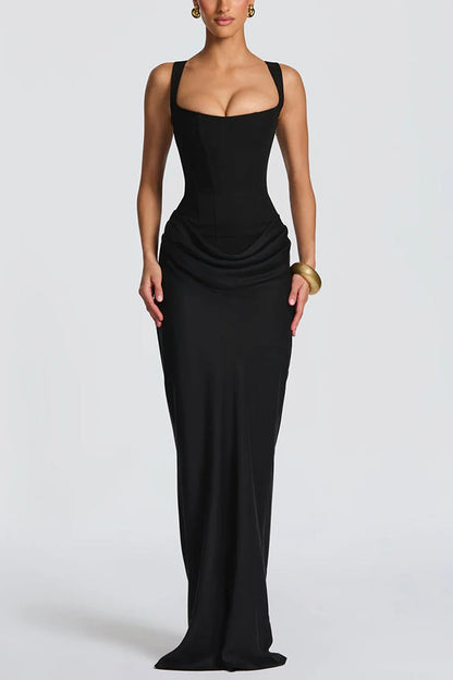 Éléonore | Maxi Vestido de Cuello Cuadrado