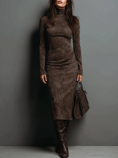 Lorène | Vestido Midi Largo Marrón