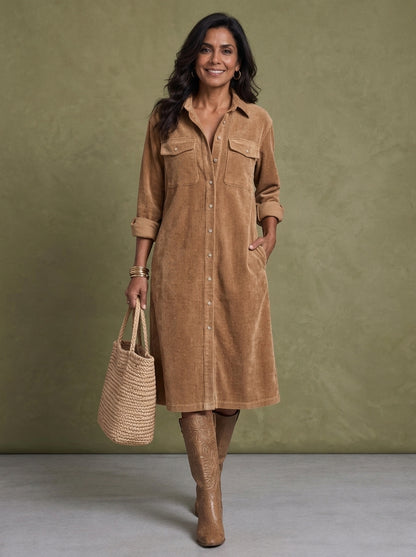 Estelle | Vestido Midi de Pana