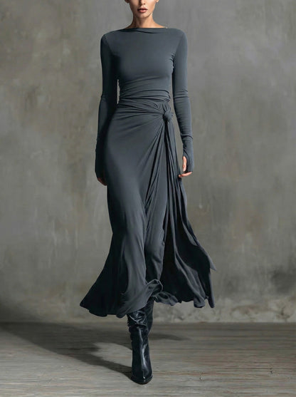 Naomie | Maxi Vestido con Nudo Lateral