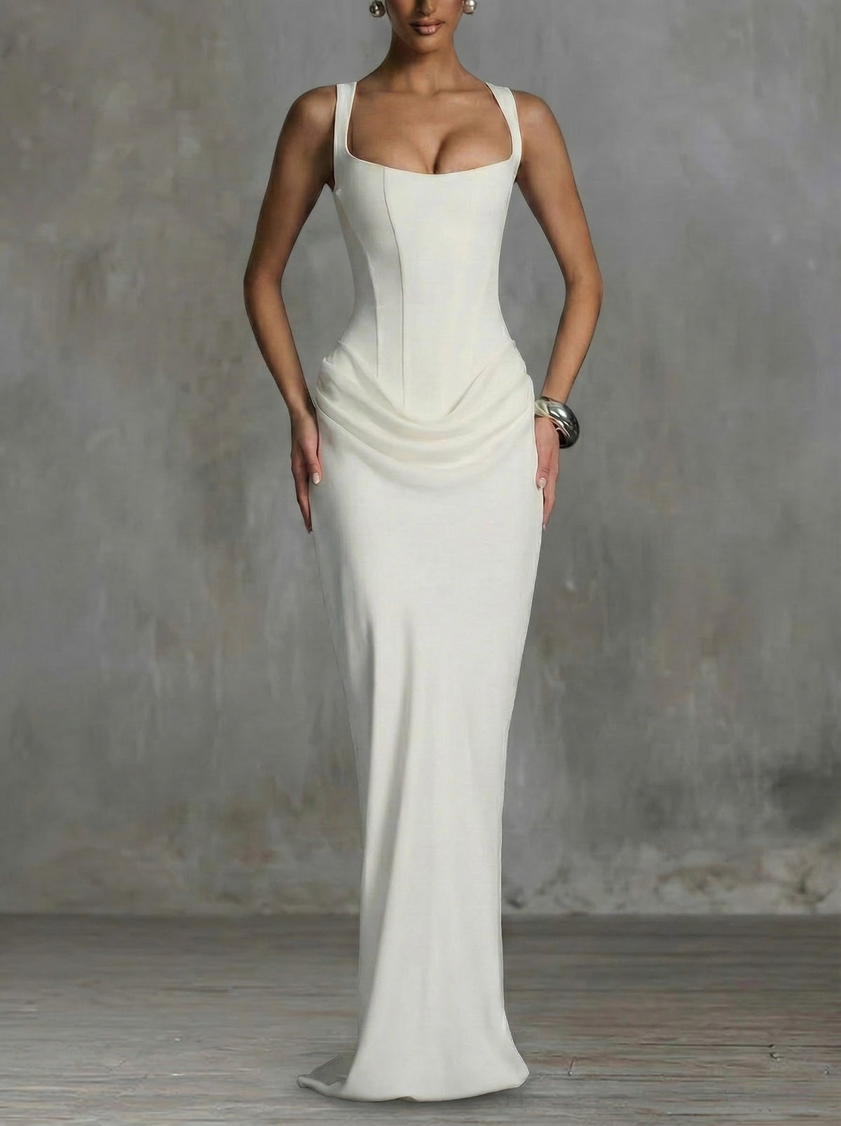Éléonore | Maxi Vestido de Cuello Cuadrado