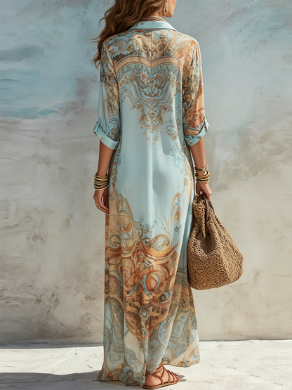 CLARA | Vestido Chemisier Mediterráneo