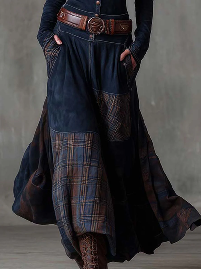 Élise | Maxi Vestido de Ante con Cinturón