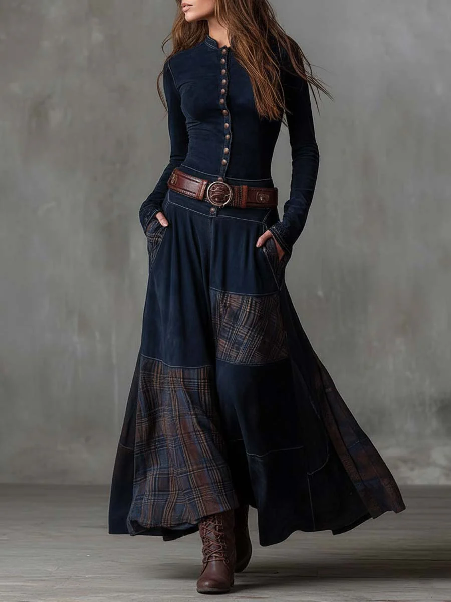 Élise | Maxi Vestido de Ante con Cinturón
