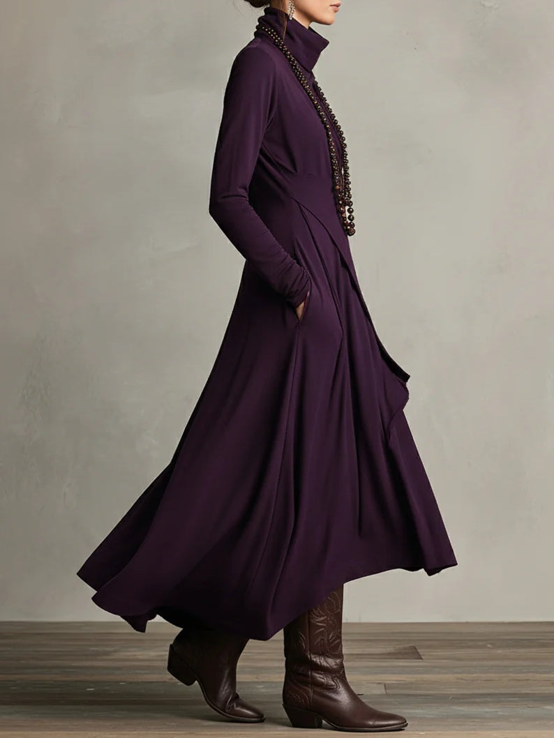 Arielle | Vestido Cuello Alto Asimétrico Vintage