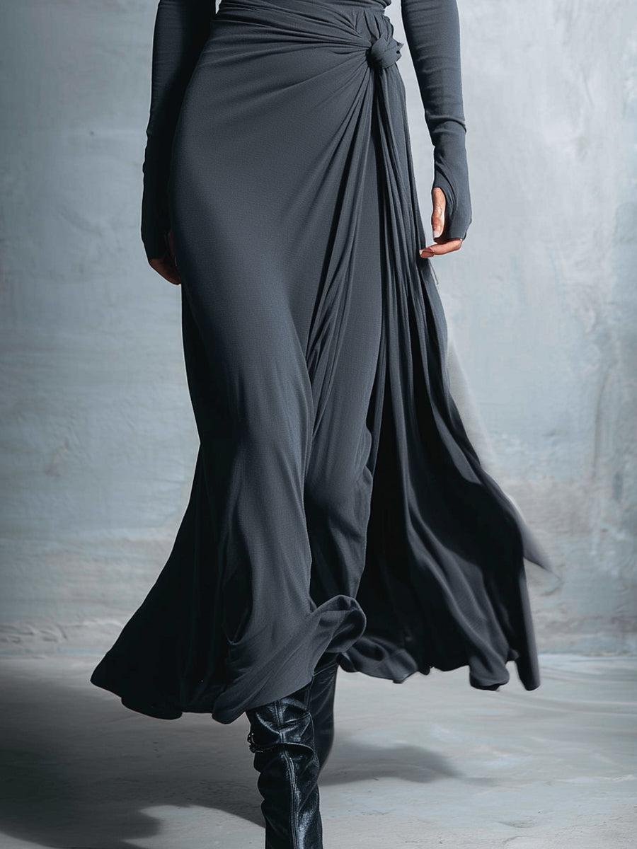 Naomie | Maxi Vestido con Nudo Lateral