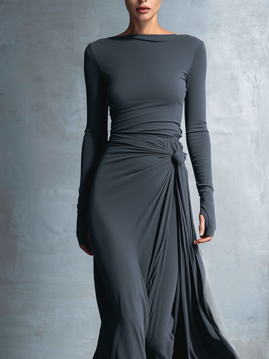 Naomie | Maxi Vestido con Nudo Lateral