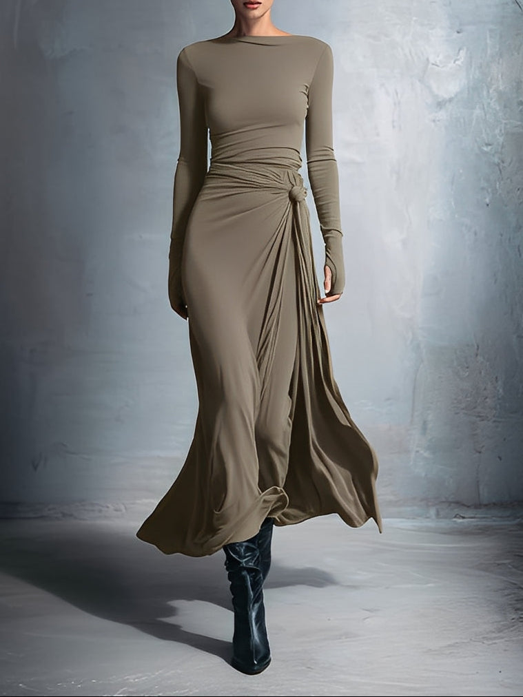 Naomie | Maxi Vestido con Nudo Lateral